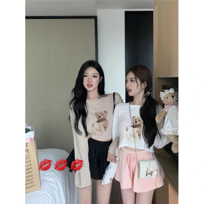 Áo len giấy hình chú gấu dài tay, chiếc áo gây bão mạng hot hit