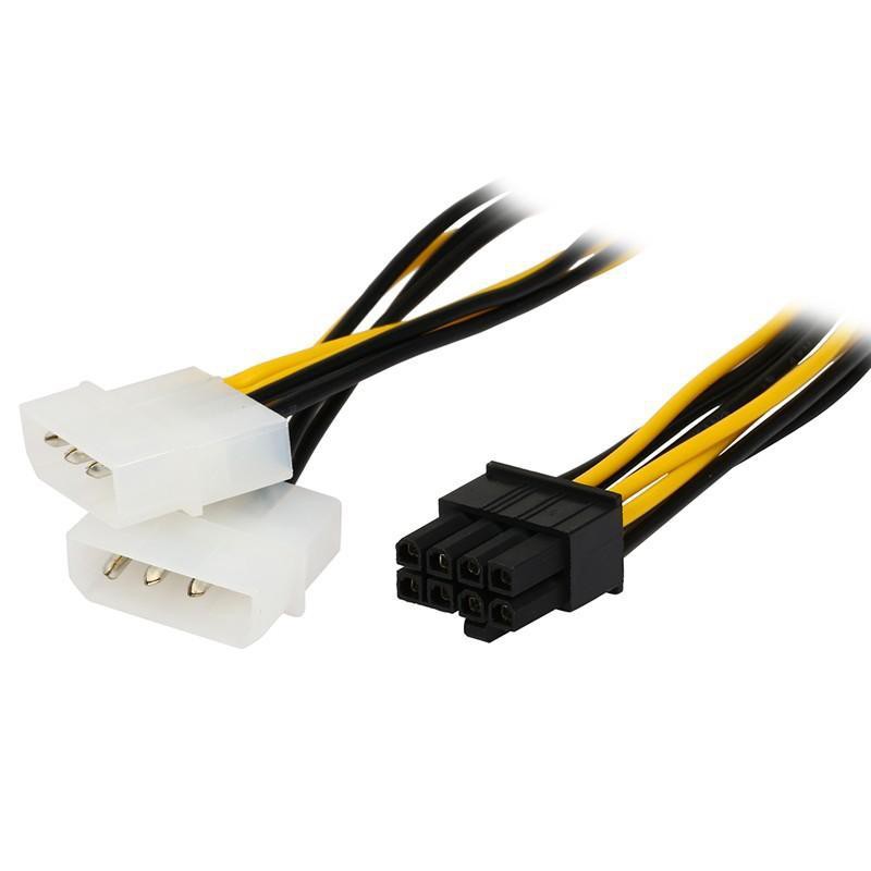 Cáp Nguồn 2 Molex ATA Sang 8 Pin Cho Card Đồ Họa VGA