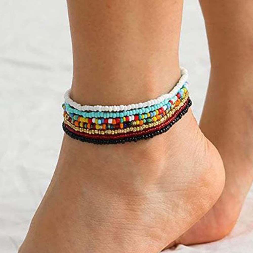 Set 7 Lắc Chân Co Giãn Handmade Phong Cách Boho Thời Trang Mùa Hè Cho Nữ