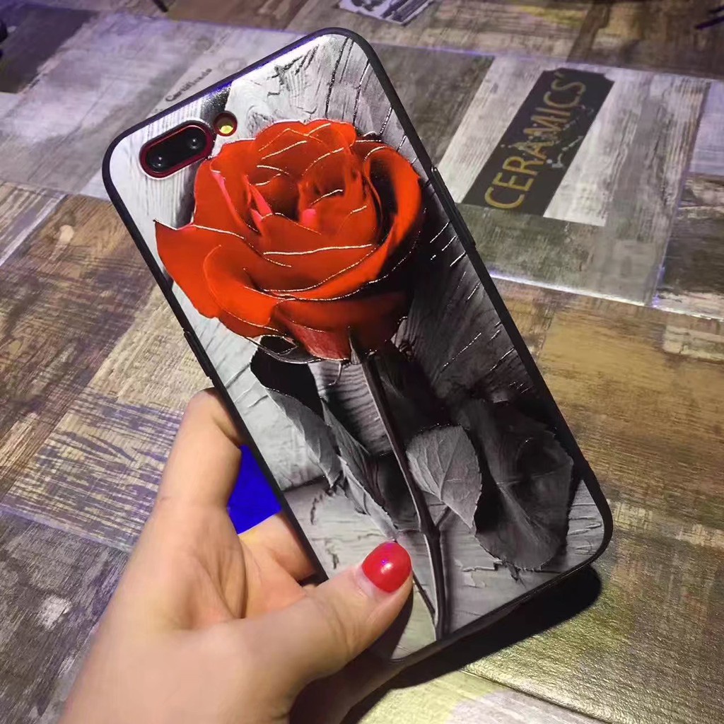 ốp lưng iPhone 7 in hình hoa hồng 3D