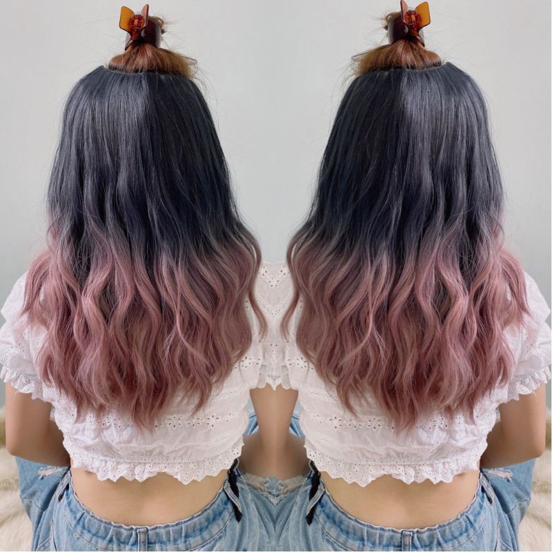 Tóc giả nữ kẹp ❤️ FREESHIP ❤️ kẹp chữ U xoăn sóng omber ngắn cực đẹp, KU17