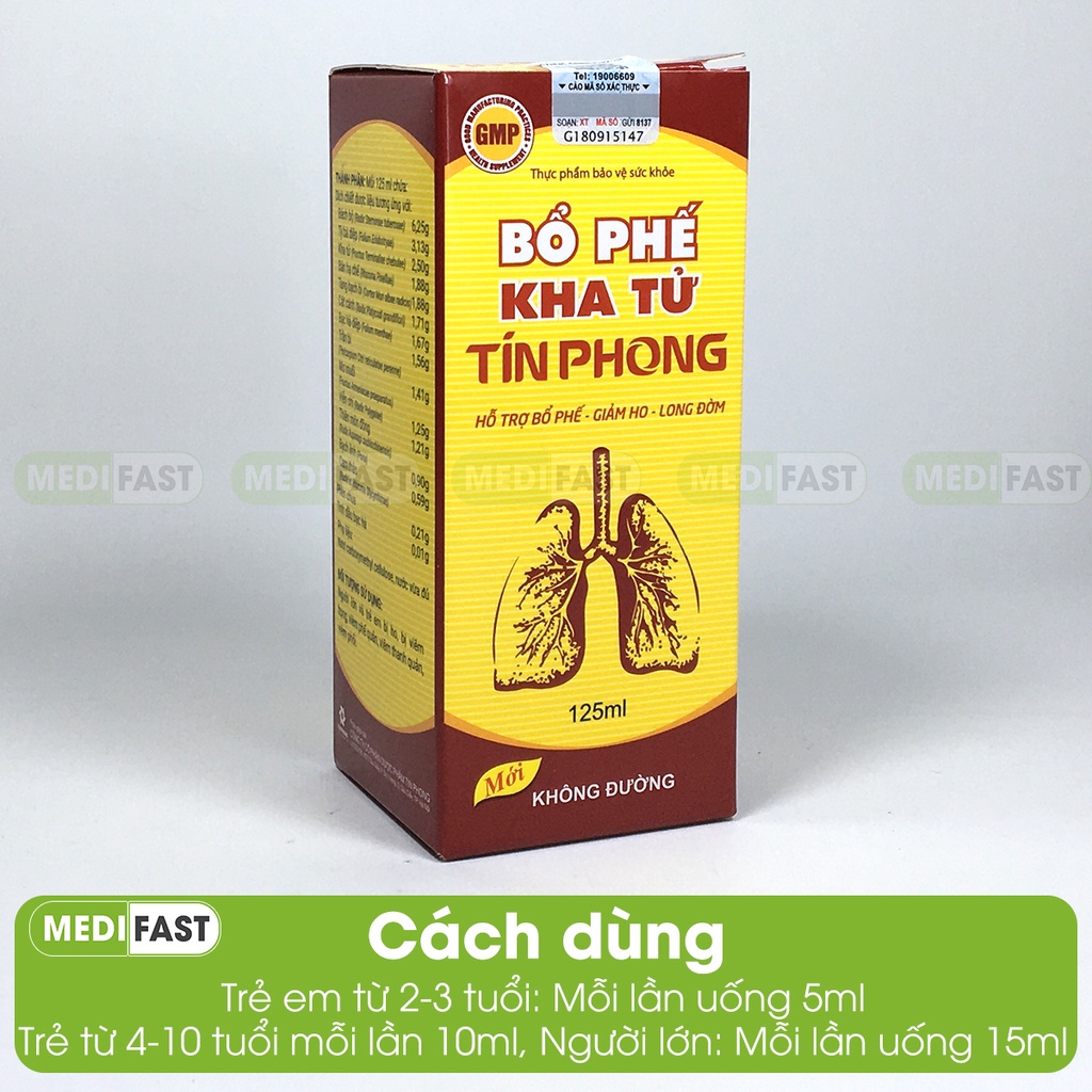 Bổ phế không đường Tín Phong - viên ngậm và siro hỗ trợ giảm ho đau họng từ bạc hà, mơ muối và thảo dược