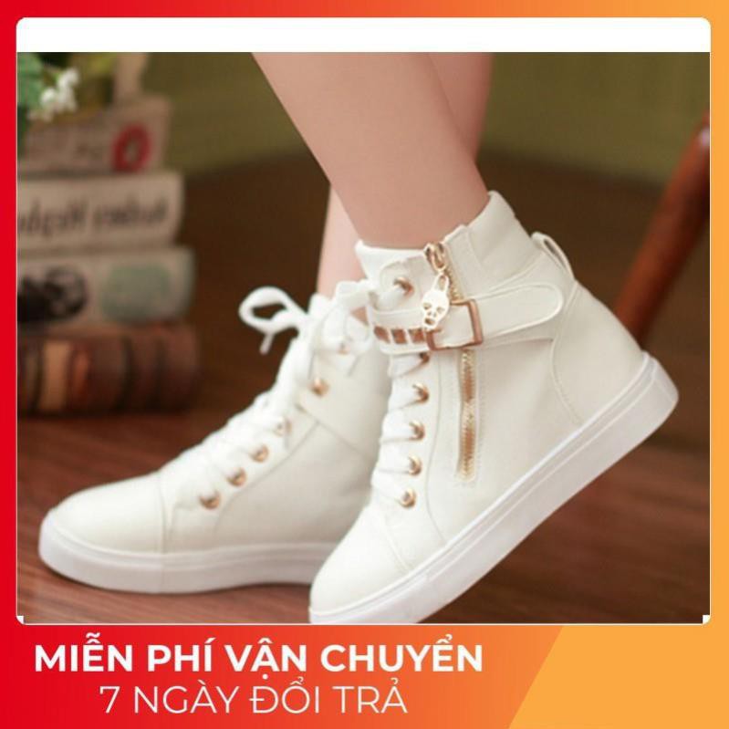 HOT- Giày thể thao nữ cổ cao nạm kim loại cực xinh -dg16