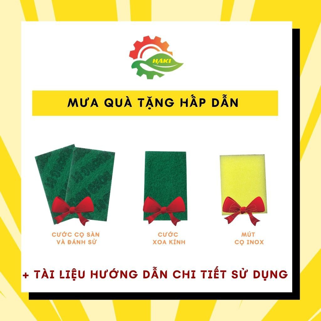 Tẩy đa năng HAKI làm trắng bồn cầu, inox, rỉ sét, gạch men, vách kính nhà tắm ố vàng lâu ngày [TẶNG KÈM PHỤ KIỆN]