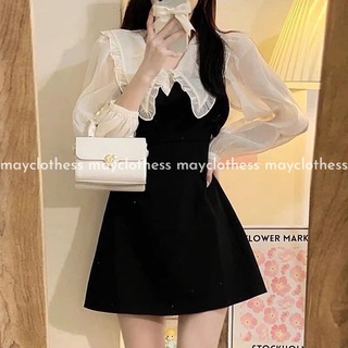 Váy cổ bèo phối tay voan ulzzang