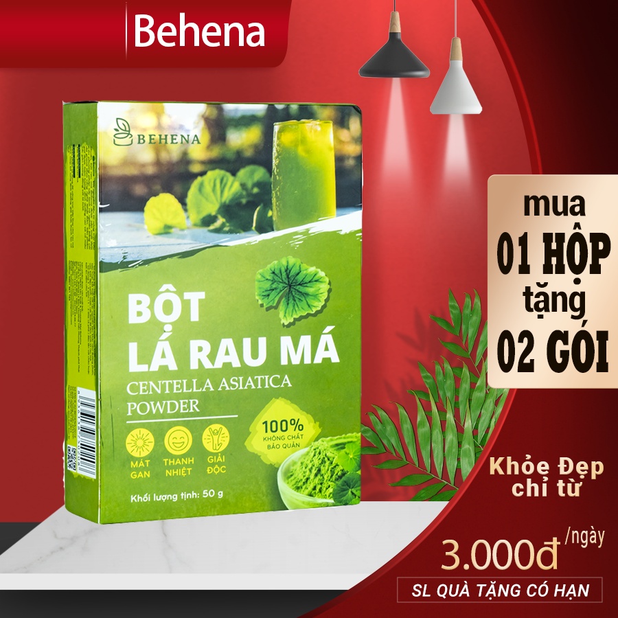 Bột rau má nguyên chất Behena sấy lạnh hữu cơ, bổ sung lượng rau cần thiết cho cơ thể hàng ngày