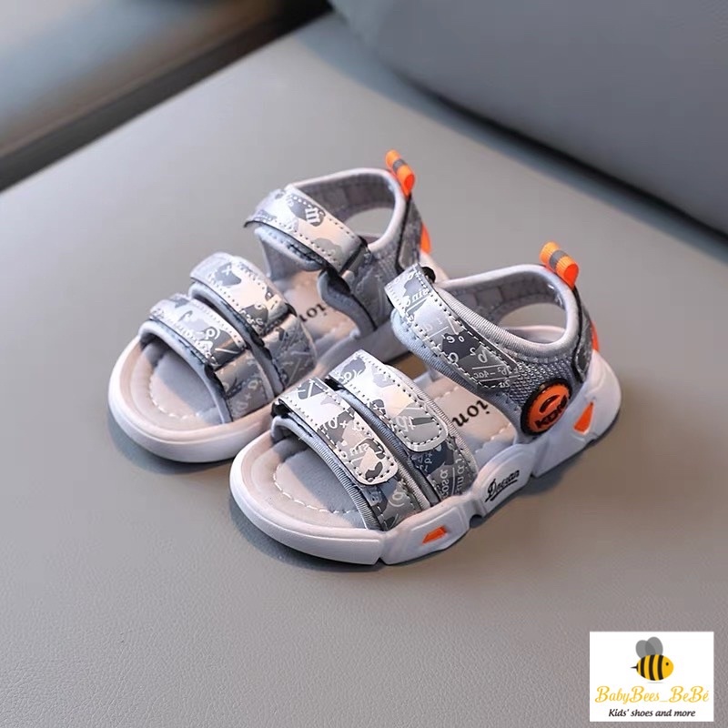 Sandal thể thao cho bé trai 2-7 tuổi mã 350, dép quai hậu siêu nhẹ quai ngang đế êm chống trượt cho bé, sz 21-30