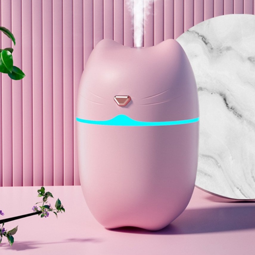 Máy Phun Sương Tinh Dầu Khử Khuẩn Mèo Humidifier Mini Cho Phòng Ngủ &amp; Trên Ôtô Khuếch Tán Tinh Dầu Tỏa Hương Đuổi Muỗi