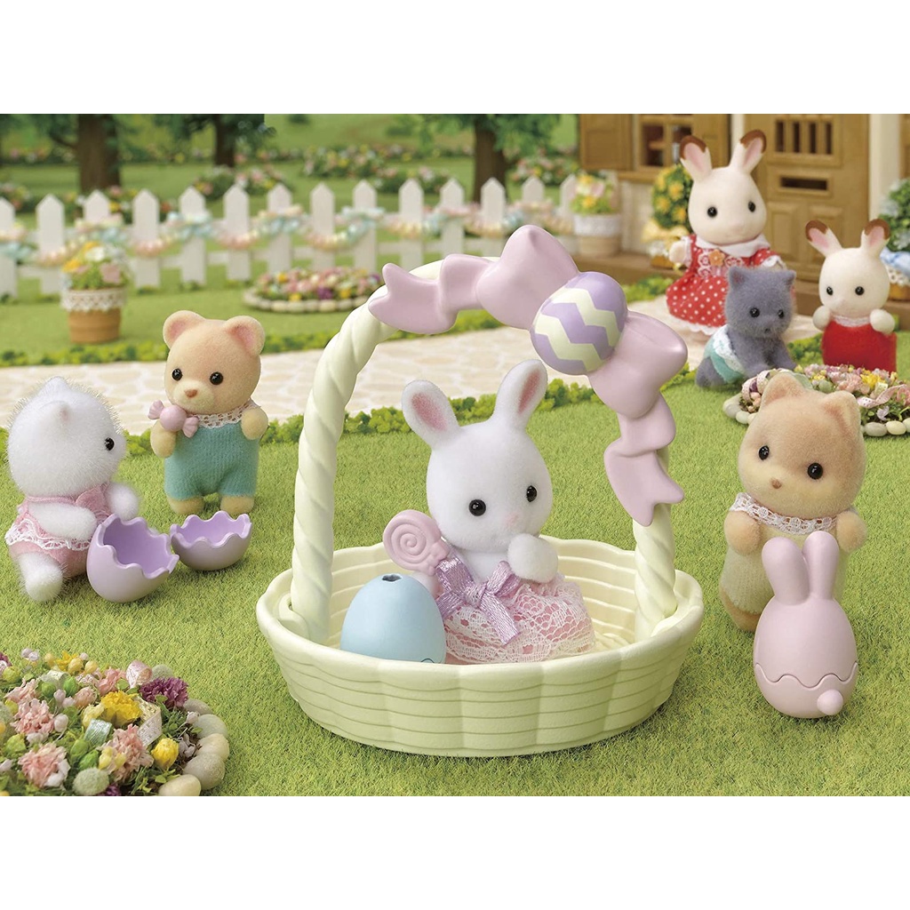 Đồ Chơi Sylvanian Families Bộ Bé Thỏ Trắng Lễ Phục Sinh Hoppin' Easter Set