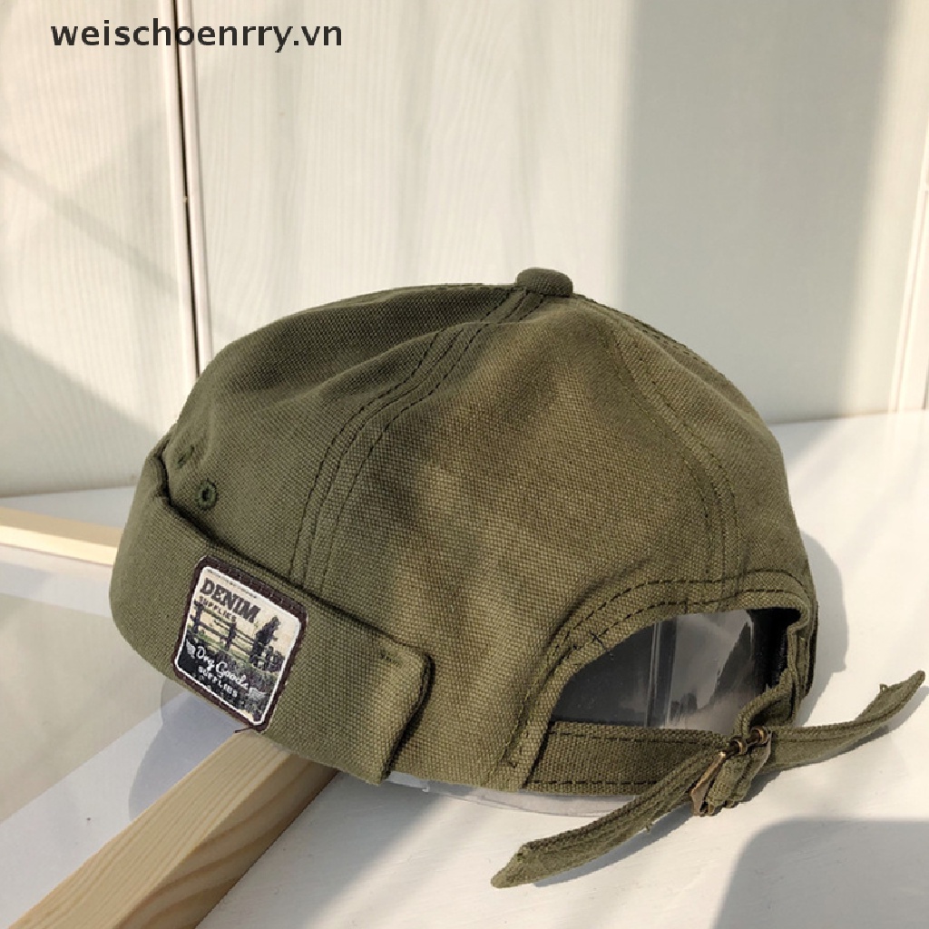 【WW】 Fold Skullcap Retro Men Sailor Cap Women Warm Roll Cuff Bucket Cap Brimless Hat .