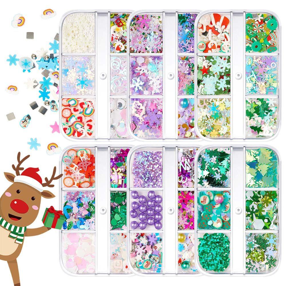 Miếng Đất Sét Mềm Hình Ông Già Noel Và Bông Tuyết Trang Trí Móng Tay Nghệ Thuật