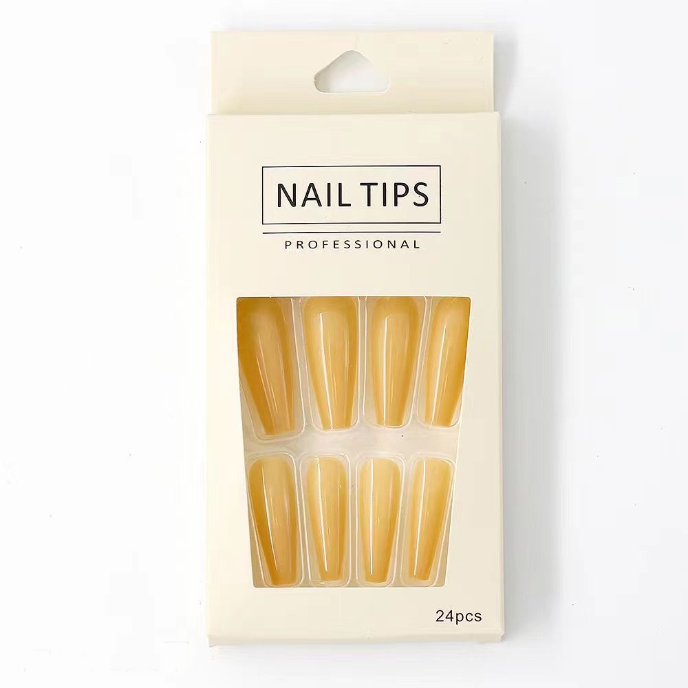 Bộ 24 Móng Tay Giả Màu Trơn/ Tự Nhiên Bao Phủ Toàn Bộ Móng Tay