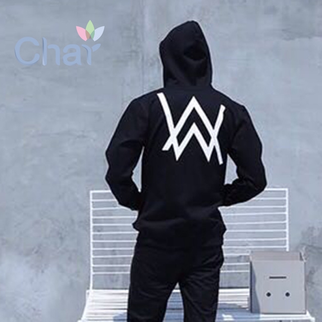 Áo khoác tay dài có nón in chữ Alan Walker thời trang Hàn Quốc