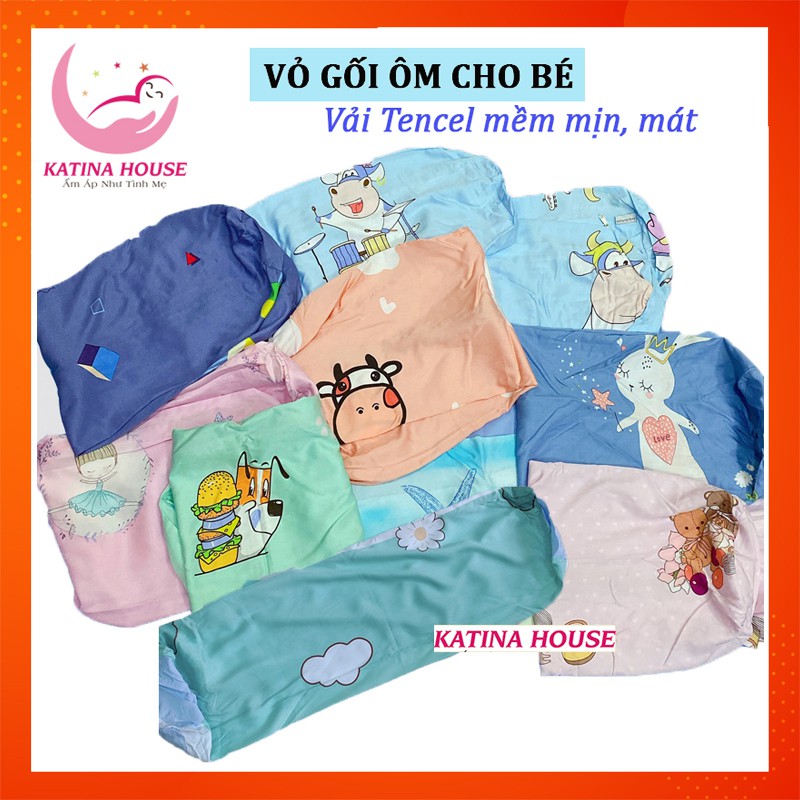 Vỏ áo gối ôm cho bé dài 70-90cm, vải tencel mềm mát họa tiết ngộ nghĩnh đáng yêu