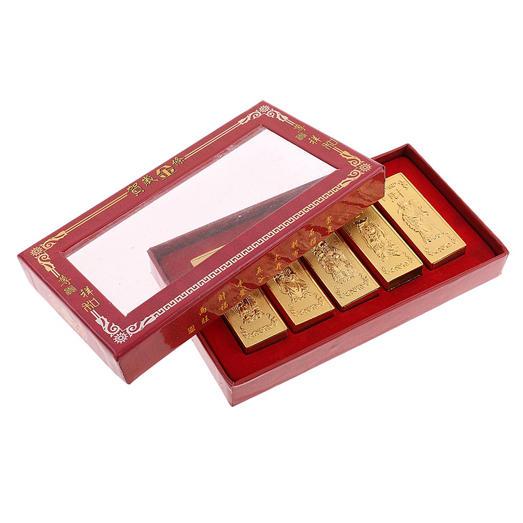 [HelleryVN] ☆Đồng Hồ Đeo Tay Helllery☆ Set 5 Hộp Phong Thủy May Mắn Giả Vàng Phong Thủy Trung Hoa Làm Quà Tặng