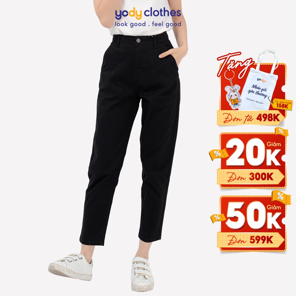 Quần jean kaki YODY lưng cao chất co giãn, thoáng khí QJN3072