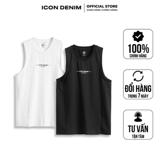 Áo ba lỗ nam ICON DENIM form slimfit vải Cotton 4 chiều co giãn tốt thoáng mát Basic TTEC0002