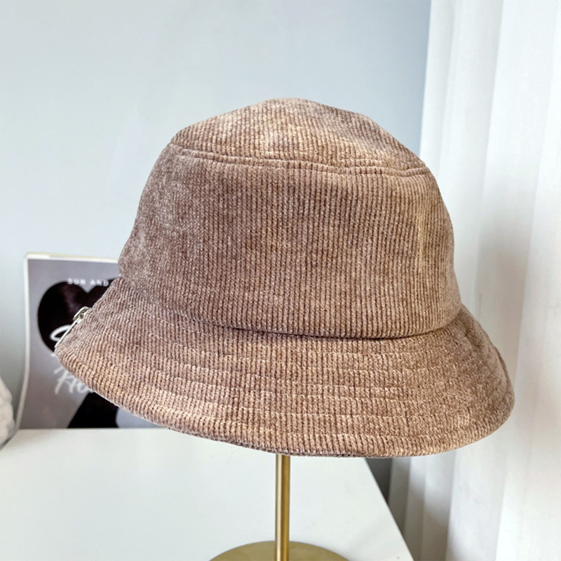 Mũ Tai Bèo Nhung Kẻ Phối Khóa Kéo Kim Loại Phong Cách Retro