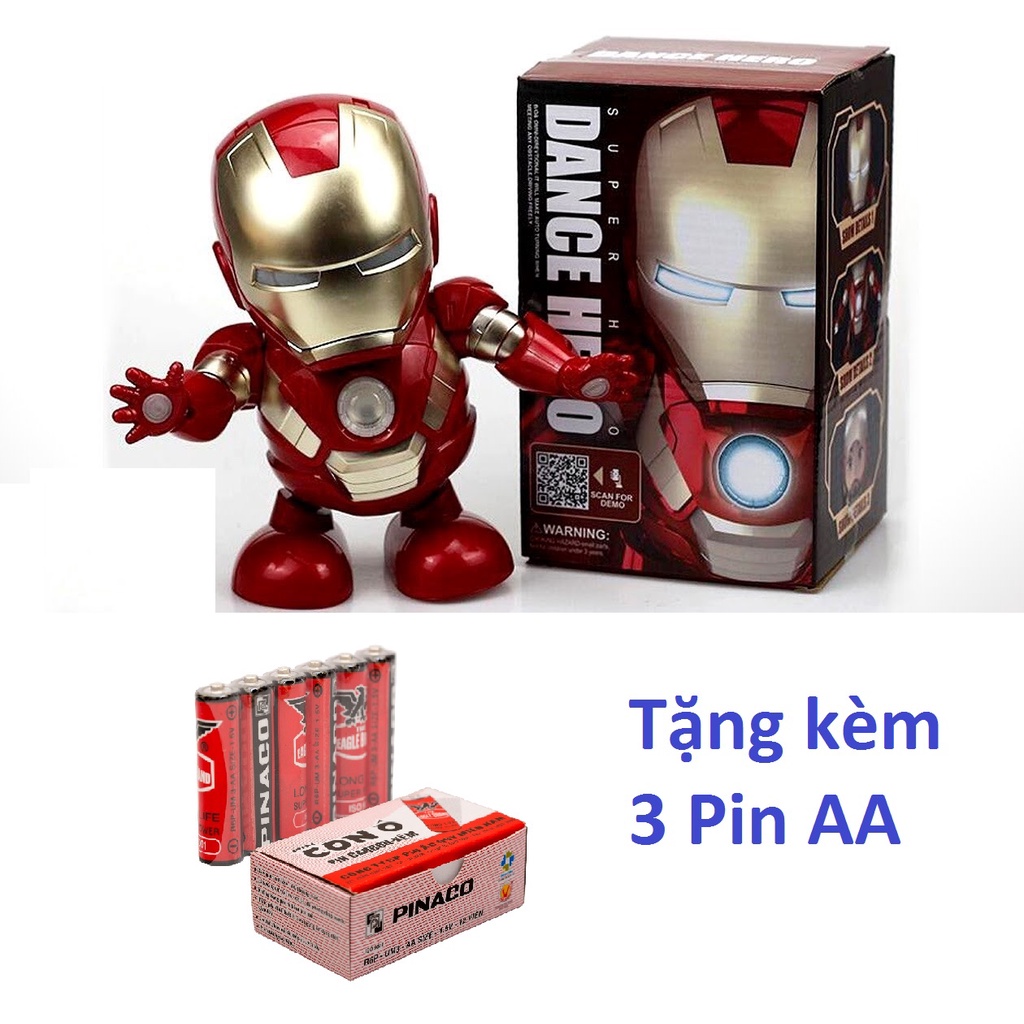 Người Máy Nhảy Múa Iron Man Phát NhạcTặng Kèm 3 Pin AA