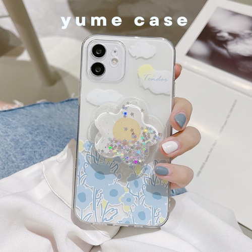 Ốp Lưng Iphone Hoa Cỏ Kèm Gía Đỡ Chống Sốc Chống Bẩn Cạnh Vuông 7plus/8plus/x/xs/xsmax/11/11pro/11promax