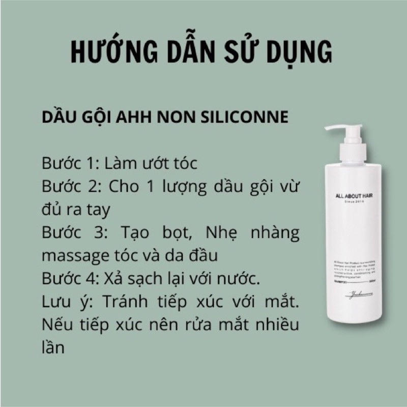 Dầu Gội AAH Non Silicone Shampoo Ngăn Ngừa Gãy Rụng All About Hair