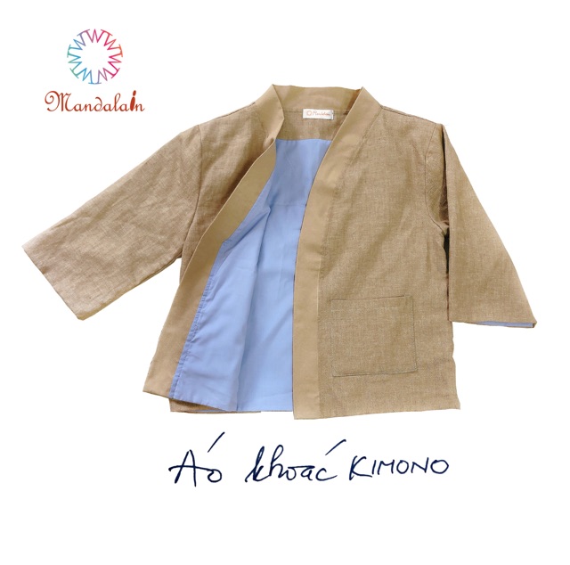 Áo khoác Kimono Linen 2 lớp linen thiết kế đẹp cao cấp