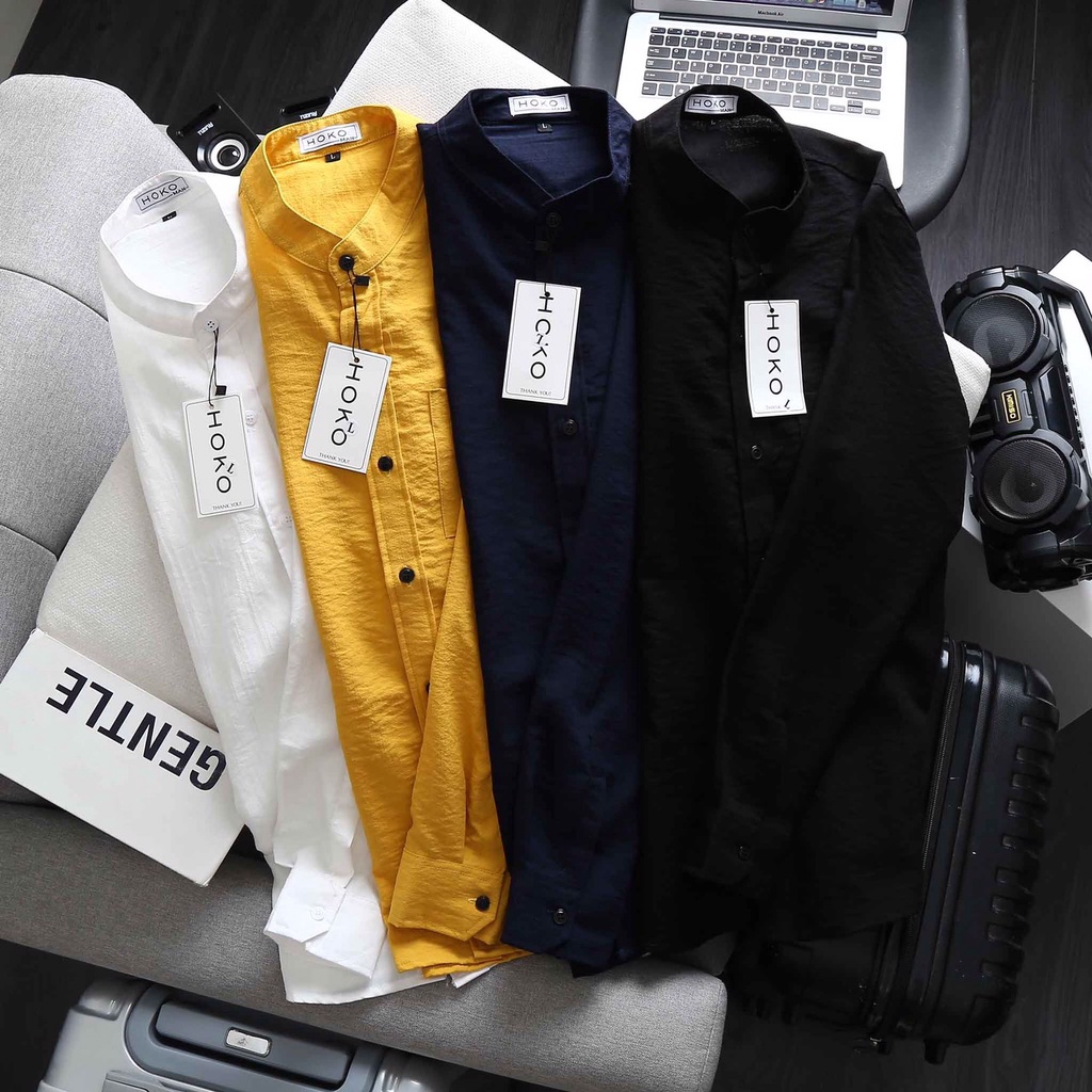 Áo Sơ Mi Vải Đũi Dài Tay Mát Mịn Không Nhăn Thoáng Mát, Thấm Hút, Kiểu Dáng Trẻ Trung