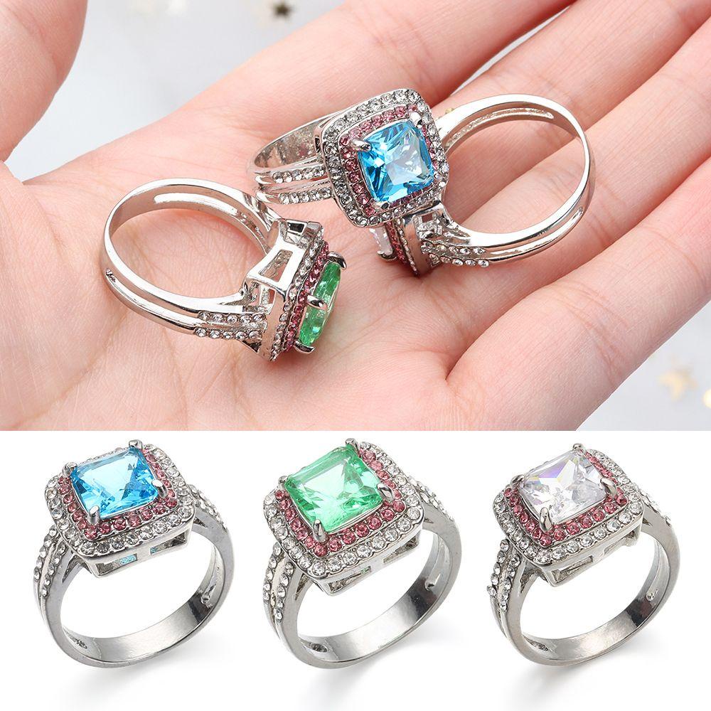BEAUTY Nhẫn Đính Đá Zircon Thời Trang Cho Nữ