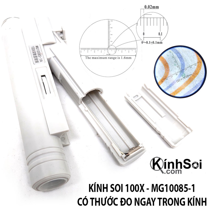 Kính lúp soi chiếu kiểm tra 100x có vạch chia trong kính MG10085-1 Có Clip Thực Tế