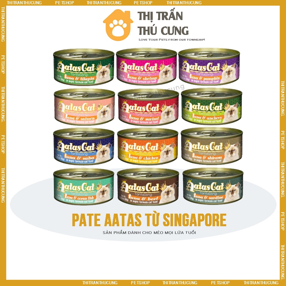 Pate Aatas Cat Lon 80g Cho Mèo - Nền Cá Ngừ & Sợi Gà Xé Siêu Bổ Dưỡng