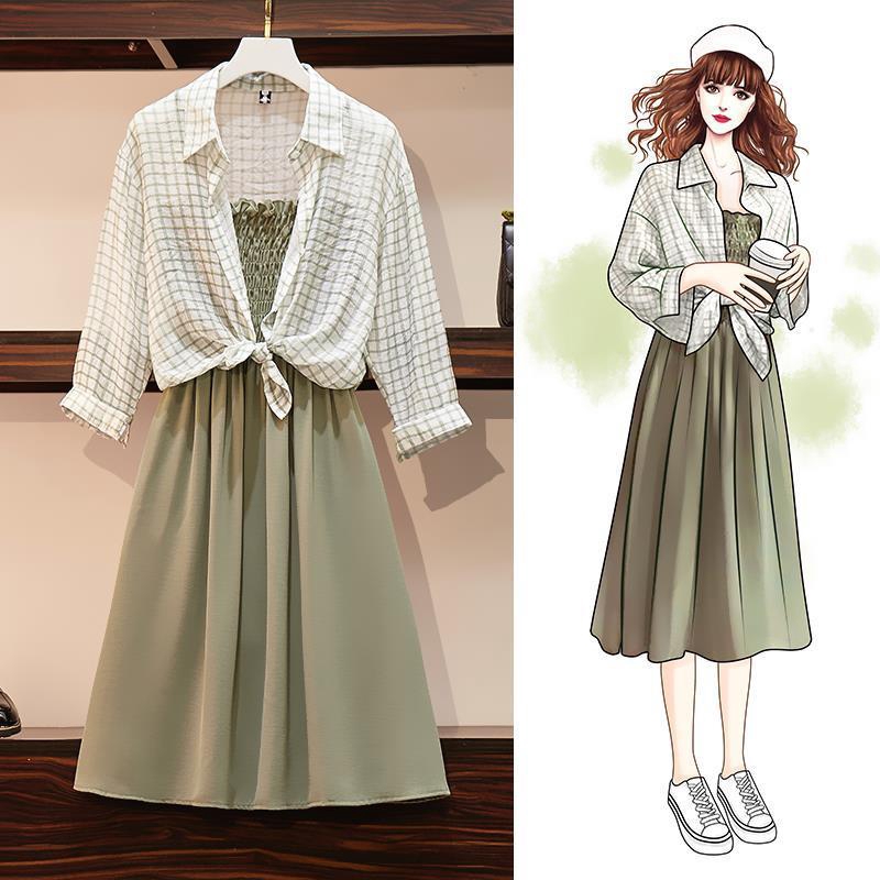 40-100kg☀M-4xl☀ Bộ Đầm Hai Mảnh Phong Cách Ngoại Cỡ Cho Phụ Nữ 200kg | BigBuy360 - bigbuy360.vn