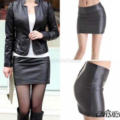 Chân Váy Da Pu Lưng Cao Thời Trang 2019 Cho Nữ