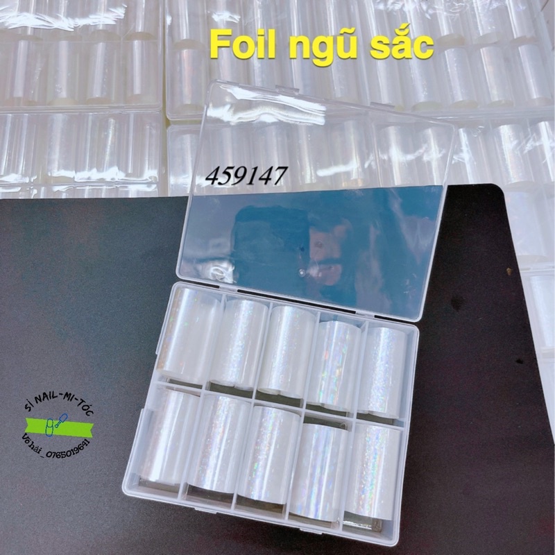 Foil dán móng ngũ sắc 459147, foil nail hoạ tiết trang trí nail