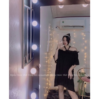ĐẦM XẾP LI TRỄ VAI PHỐI REN [ BIGSIZE 60-90KG ]