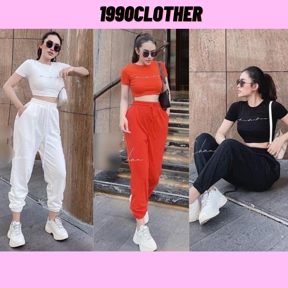 SPK- Set cotton nữ, set thể thao nữ co dãn 4 chiều chữ ký 3 màu đủ size SKUS-05