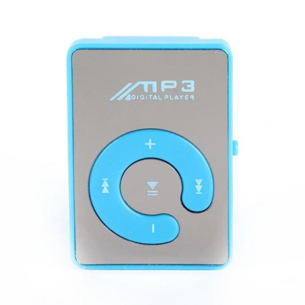 Máy nghe nhạc MP3 mini thể thao bề mặt gương có kẹp hỗ trợ thẻ SD TF