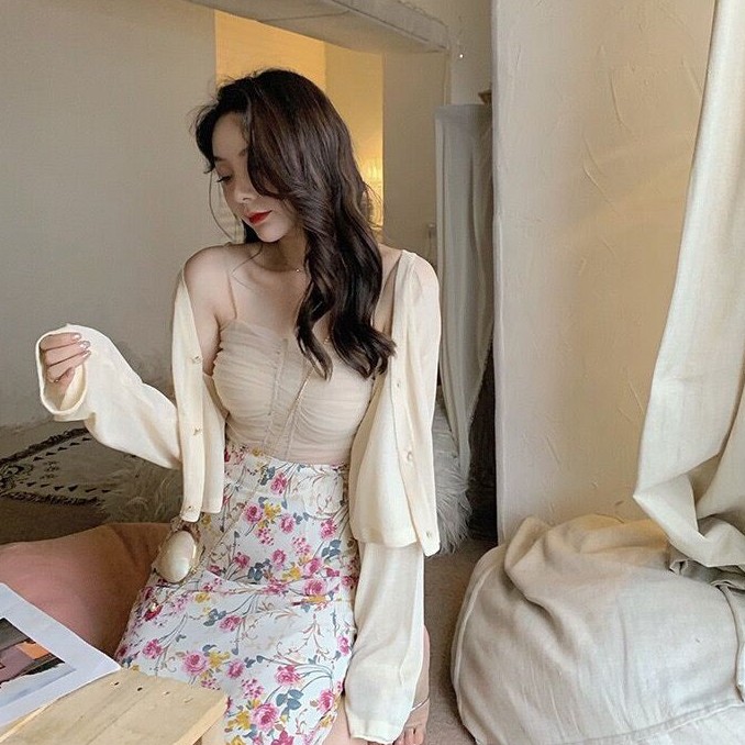 NZN Áo khoác cardigan dệt kim tay dài thiết kế xinh xắn trẻ trung cho nữ