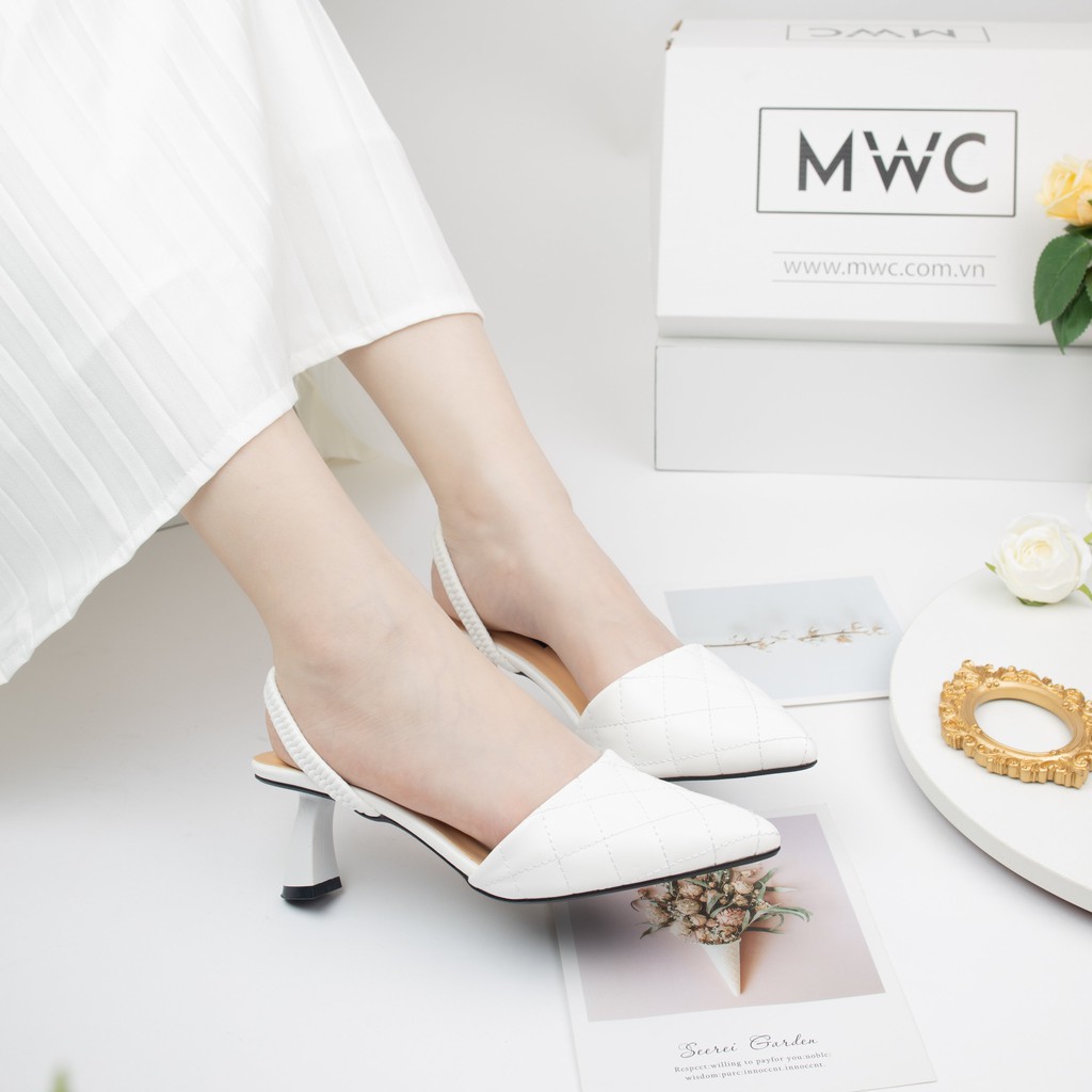 Giày Cao Gót MWC Quai Hậu Đế Cao 5cm Mũi Nhọn NUCG-3952