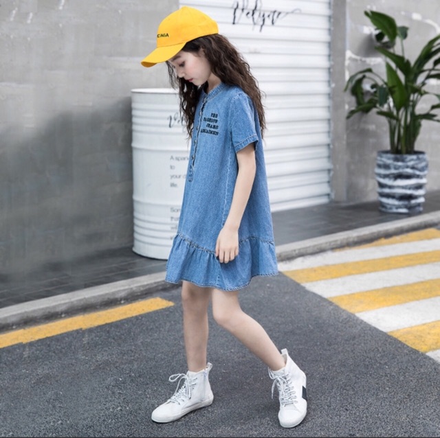 Đầm jeans bé gái từ 18-45kg