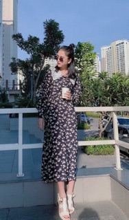 Váy midi diềm lace