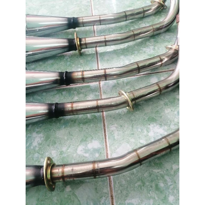 Pô xe máy Wave móc hơi cổ inox khắc chữ gosi