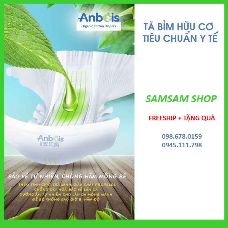 Tã Bỉm Dán/Quần ANBEIS Hữu cơ Cao cấp. Size NB28/S66/M58/L50/XL46/2XL44/3XL42