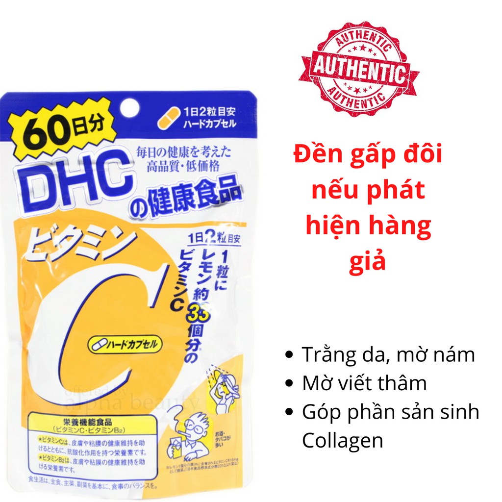 Viên uống DHC bổ sung vitamin C Nhật Bản gói 60 ngày