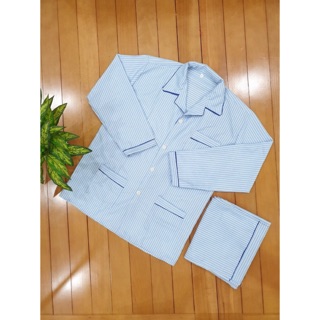 (Hỗ Trợ Ship) Bộ Kẻ Ông Già Dài Tay, Bộ Pijama Ông Già Nam Trung Niên