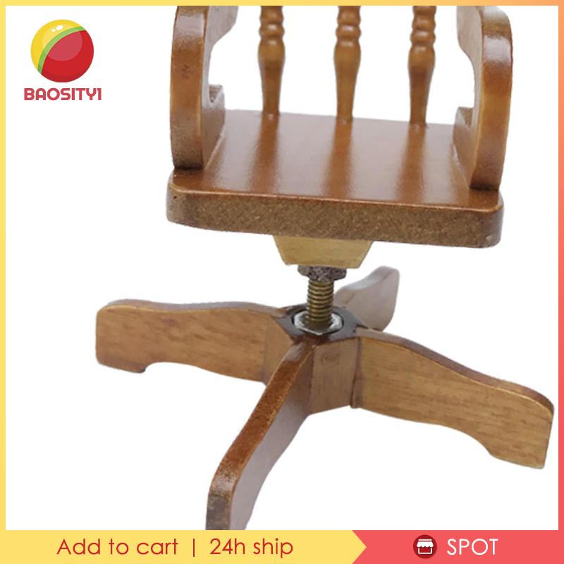 [Baosity 1] Mô Hình Ghế Bành Mini Bằng Gỗ Tỉ Lệ 1 / 12 Trang Trí Phòng Khách Búp Bê