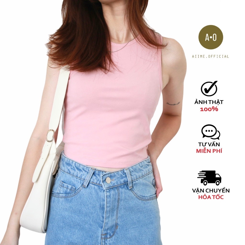 Áo croptop nữ/ Áo ba lỗ sát nách kiểu dáng ôm body chất liệu thun mềm mịn
