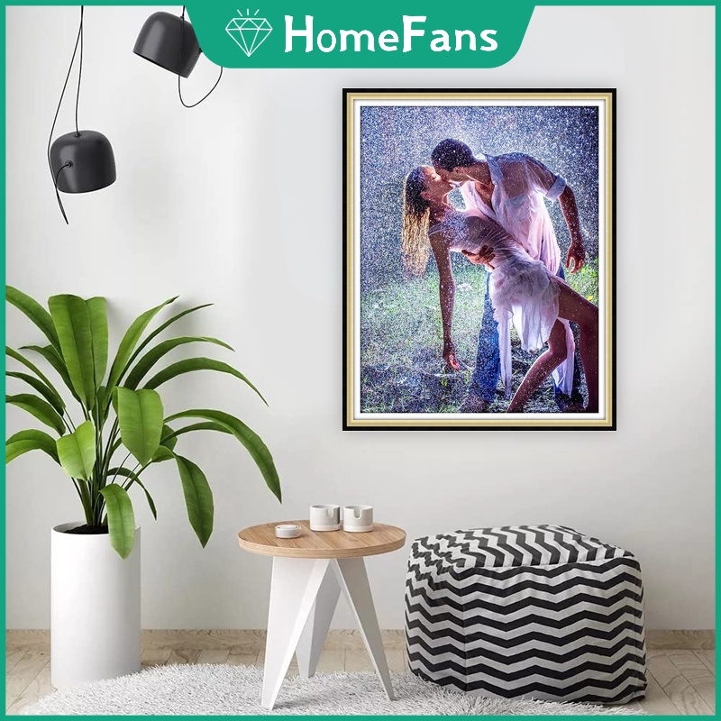 Bộ Tranh Đính Đá 5D Tự Làm 40x50cm Hình Cặp Đôi Hôn Nhau