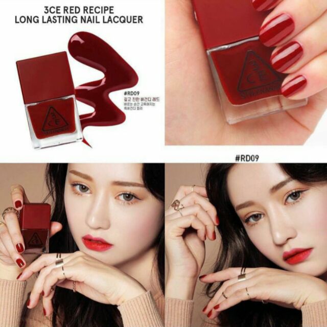 💅SƠN MÓNG TAY 3CE RED RECIPE LONG LASTING NAIL LACQUER