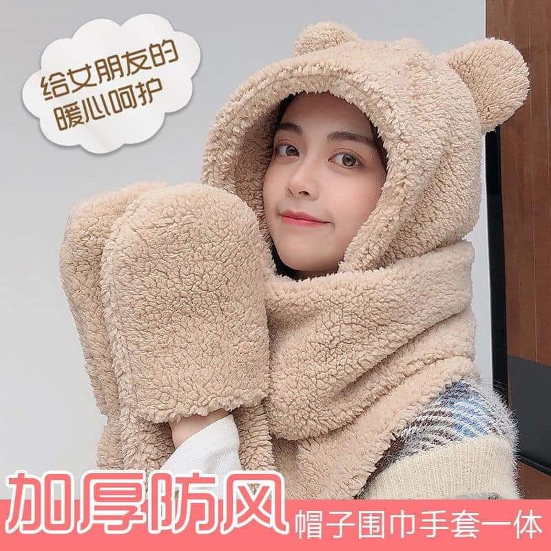 Mũ len gấu