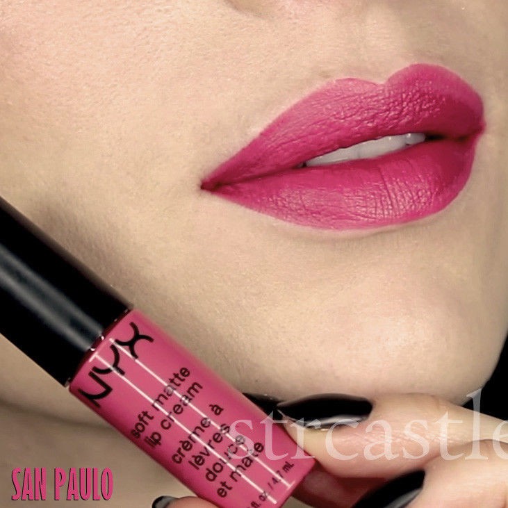 Son kem lì Nyx Professional Makeup Soft Matte Lip Cream 8 mL San Paulo - màu hồng ánh cam nhẹ